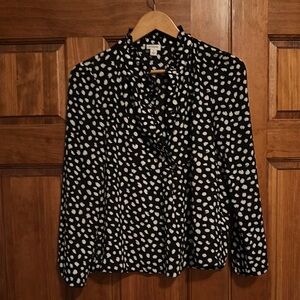 J. Crew Black and White Polka Dot Blouse